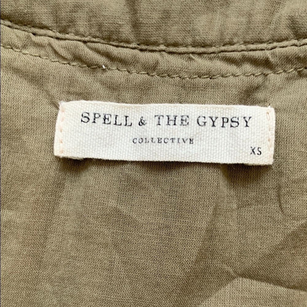 Spell | Honey Smock Dress in Olive | Sz XS, Organic Cotton - Picture 10 of 14